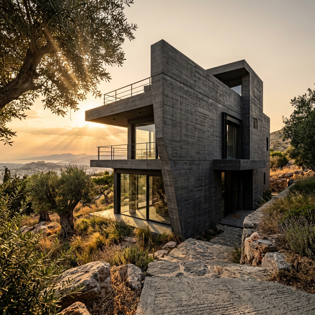 Monolithic Board-Formed Residence