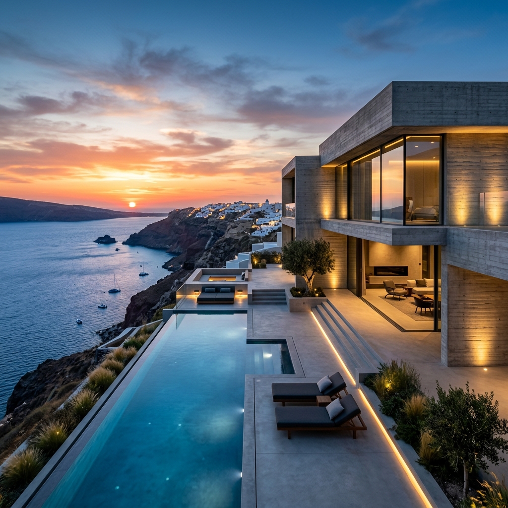 Santorini Minimalist Villa